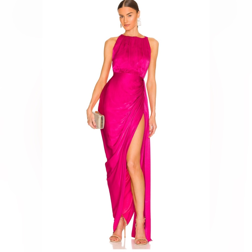 Yaura Zaina Hot Pink Dress/Gown with Slit